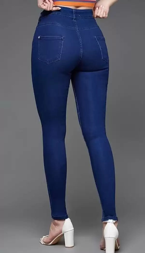 Women's Skinny Fit Blue Jeans – Mid Rise