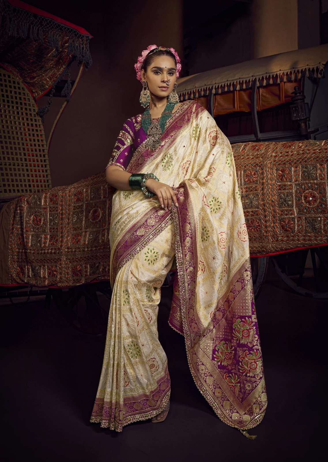 VISCOSE SILK HEAVY BORDER FANCY SAREE