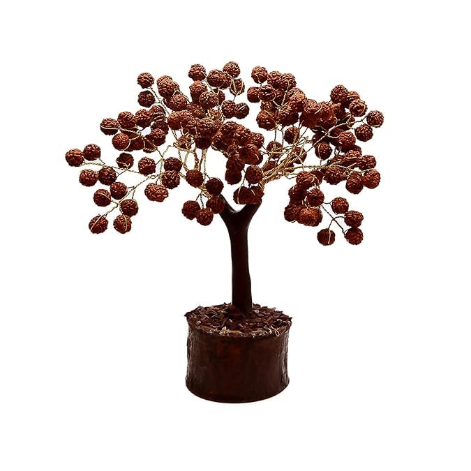 54/108 Beads Rudraksha Tree for Home Office Living 5 Mukhi Rudraksha Tree