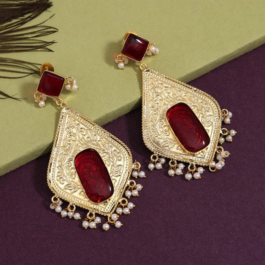 Maroon Color Amrapali Earrings