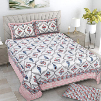 Cotton Printed Hungama Theam Double Bedsheet with Pillow Covers