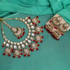 Red Color Kundan Necklace Set