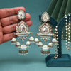 Sky Blue Color Kundan Meenakari Earrings