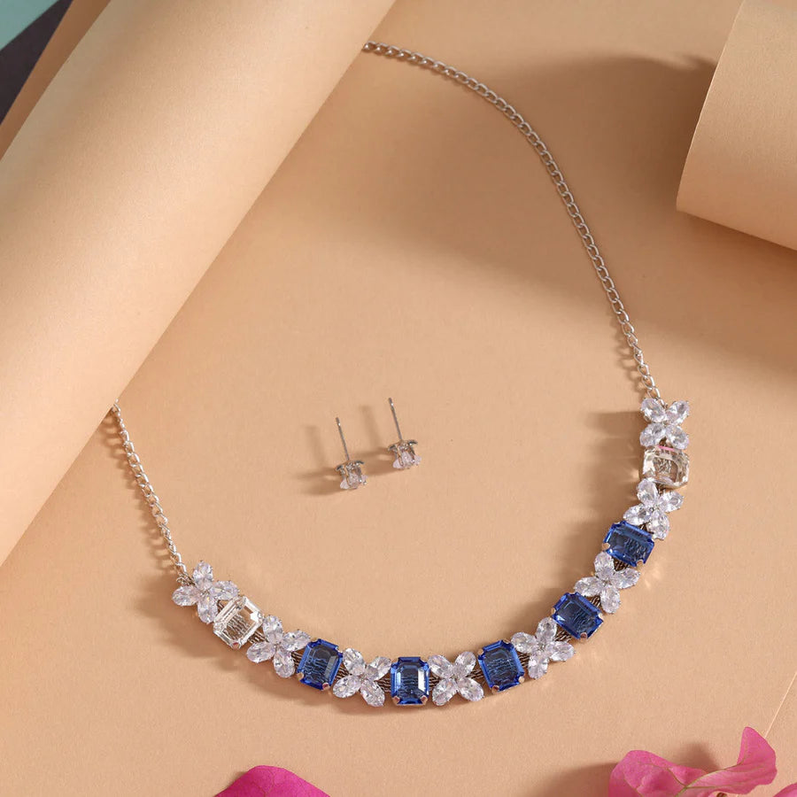 Blue Color Stone Necklace Set