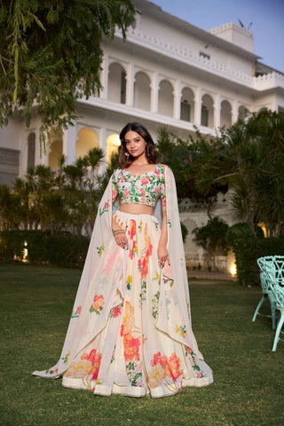 Floral Elegance Georgette Lehenga Choli – Function Special - essentialsfy.com
