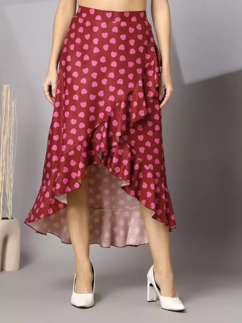 Wordope Floral Print Asymmetric Maxi Skirt – A Splash of Elegance & Style