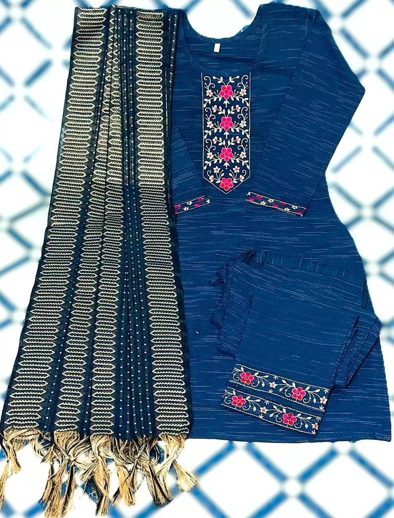 Women's Kurta & Pant Set – Pure Cotton with Dupatta