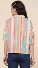 Vibrant & Trendy Women’s Printed Multicolor Casual Shirt