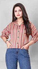 Vibrant & Trendy Women’s Printed Multicolor Casual Shirt