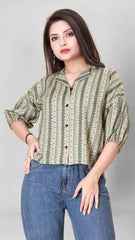 Vibrant & Trendy Women’s Printed Multicolor Casual Shirt